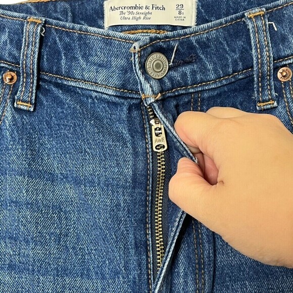 Abercrombie & Fitch Curve Love 90s Jeans Women’s Size 29 8 Short Ultra High Rise - Picture 10 of 13